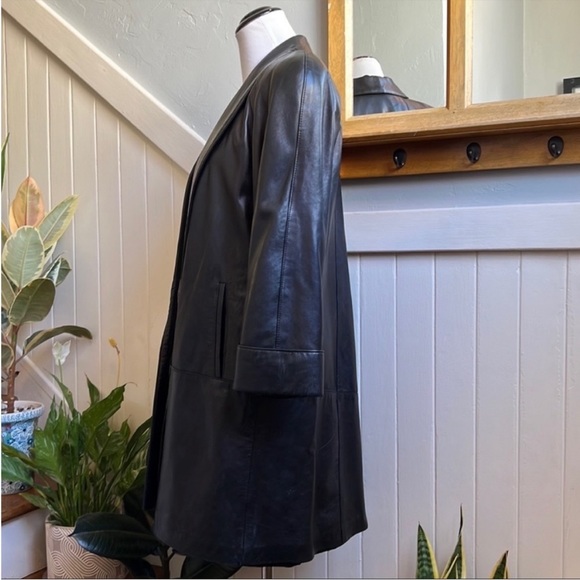 Maxima for Neiman Marcus Lambs Leather Coat in Black - Picture 4 of 16